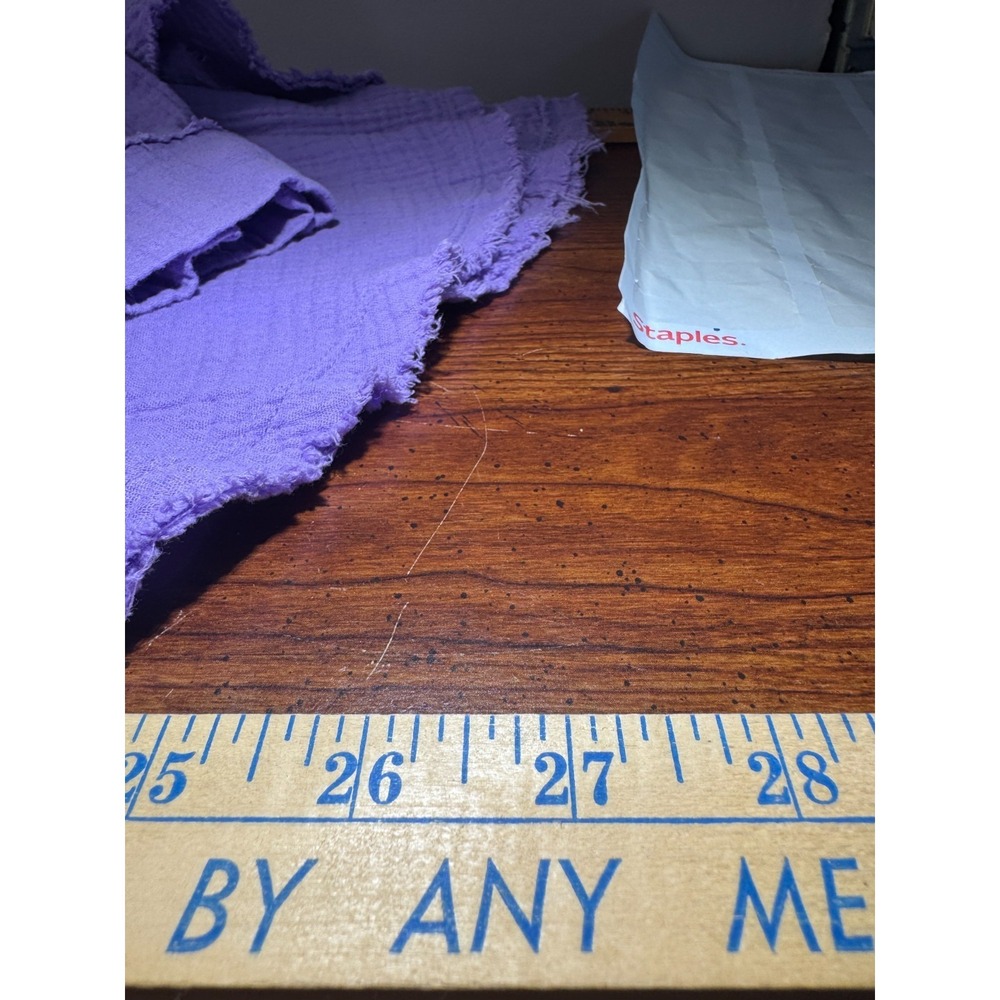 Zenana Purple Gauze Long Sleeve Top Medium 3 Button V-Neck Fairy Boho Beachy - Picture 10 of 11